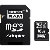 Paměťová karta GOODRAM MicroSDHC 16GB CL10 UHS1 + ada