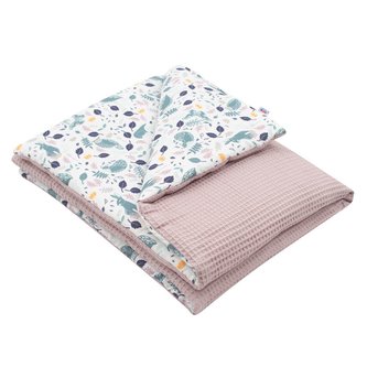 Dětská deka s výplní New Baby Vafle fialová králíčci 80x102 cm