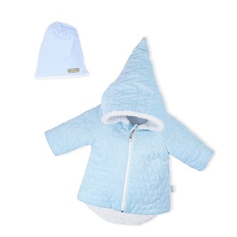 Zimní kojenecký kabátek s čepičkou Nicol Kids Winter modrý - velikost 68 (4-6m)