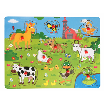 Vkládačka dřevěná farma s plastovými úchyty