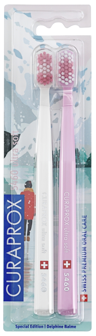 Curaprox Velmi jemný zubní kartáček 5460 Ultra Soft Winter 2019 - Pink 2 ks unisex