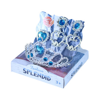 Korunka princezna s náušnicemi modrá