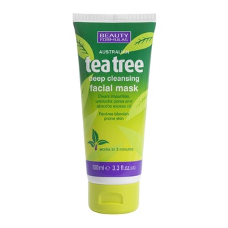 BEAUTY FORMULAS TEA TREE Hloubkově čistící maska na pleť 100 ml BEAUTY FORMULAS TEA TREE Hloubkově čistící maska na pleť 100 ml