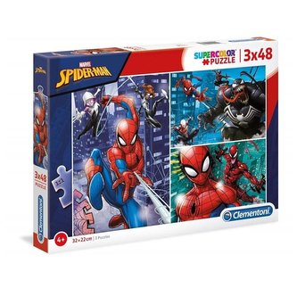Clementoni Puzzle Supercolor Spider-man / 3 x 48 dílků