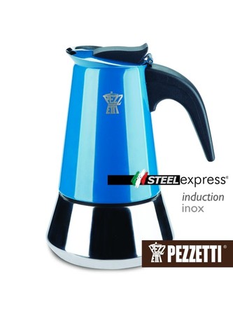 Moka konvice Pezzetti SteelExpress 4 šálky modrá