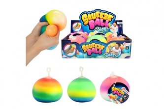 Míček antistresový mačkací sliz 10cm 3 barvy 6ks v boxu