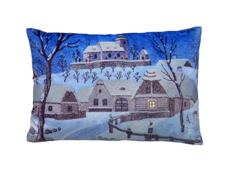 Polštář Josef Lada Tichá noc se třpytkami 32x21cm