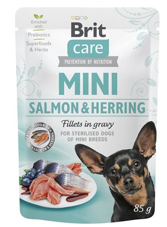 Kap.Brit Care Mini Salmon&Herring sterilised fillets in gravy 85g