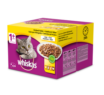 Kap.WHISKAS klas.drubezi vyber zele BONUS 24x100g