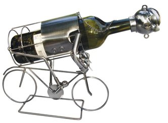 Kovový stojan na víno / Cyklista