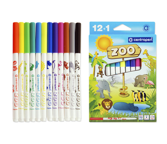 Fix CENTROPEN 7550/12 barev + 1 zvýrazňovač ZOO