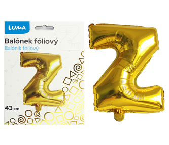 Balónek foliový  \"Z\" ZLATÝ LUMA