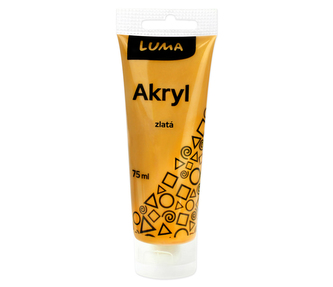 Barvy akrylové 75ml, zlatá, LUMA