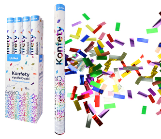Konfety vystřelovací 60cm fóliové barevné LUMA