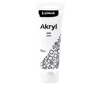 Barvy akrylové  75ml, bílá LUMA Barvy akrylové  75ml, bílá LUMA