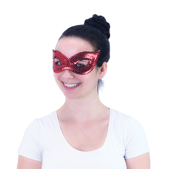 Škraboška plesová červená dospělá