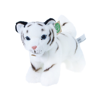 Plyšový tygr bílý mládě stojící s tvarovatelnými končetinami, 22 cm ECO-FRIENDLY
