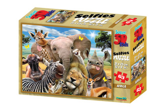 3D Puzzle Afrika selfie 63 dílků