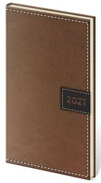 Diář 2021: Toledo hnědá, kapesní týdenní, 80x150