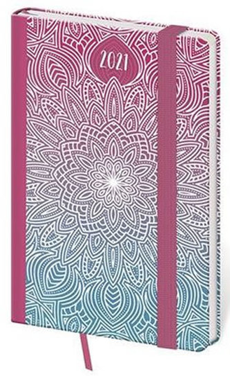 Diář 2021: Vario Mandala, kapesní týdenní, 90x140, s gumičkou
