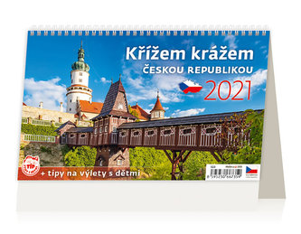 Kalendář 2021 stolní: Křížem krážem Českou republikou, 226x139