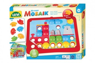 Mozaika klobouček doprava 3,2cm hladký 36ks + předlohy 7ks pro nejmenší v krabici 33x24x4 24m+ Mozaika klobouček doprava 3,2cm hladký 36ks + předlohy 7ks pro nejmenší v krabici 33x24x4 24m+