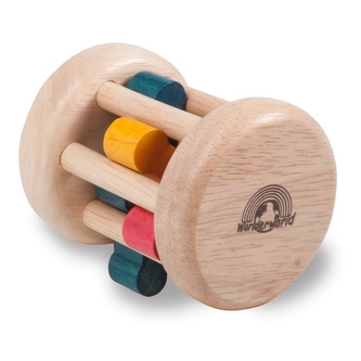 Wonderworld Dřevěné chrastítko rachtající válec