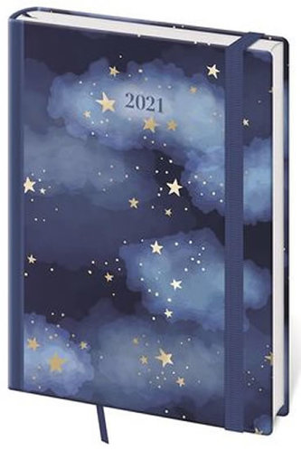 Diář 2021: Vario Night, A5 denní, 145x205, s gumičkou