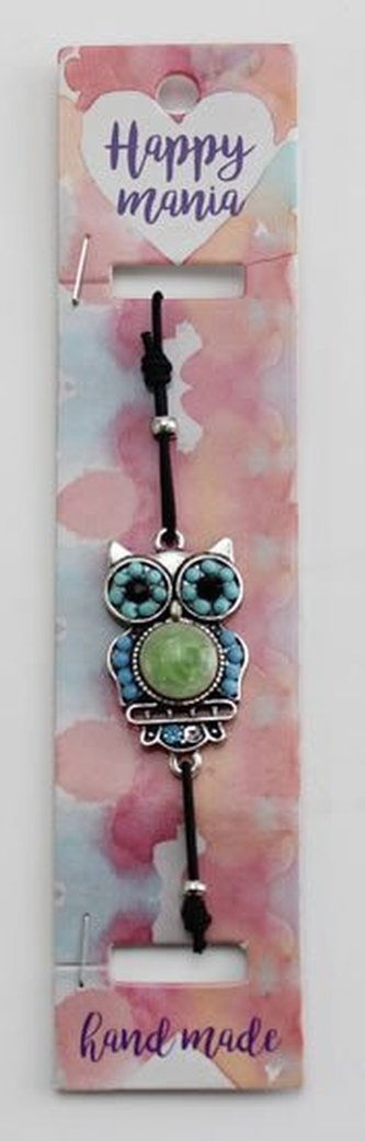 Náramek Sova modrý korálek