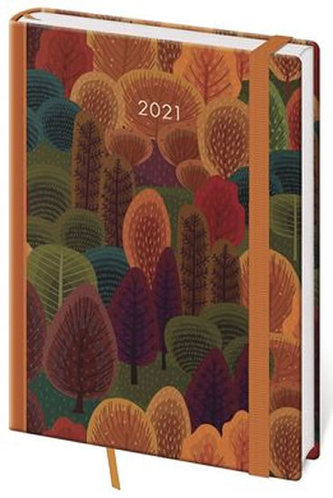 Diář 2021: Vario Trees, A5 týdenní, 145x205, s gumičkou