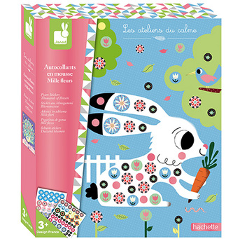 Kreativní hračky na tvoření Obrázky s pěnovými nálepkami Květiny Janod Atelier Sada Maxi