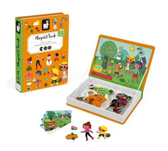 Magnetická kniha skládačka Roční období Magnetibook Janod od 3 let
