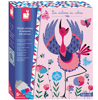 Kreativní hračky na tvoření vyškrabovací obrázky s razítky Zvířata Janod Atelier Max