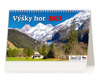 Kalendář 2021 stolní: Výšky hor, 226x139