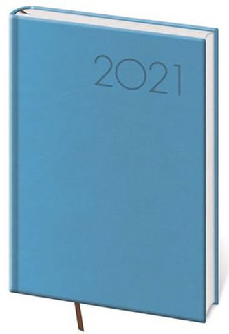 Diář 2021: Print světle modrá, A5 týdenní, 145x205