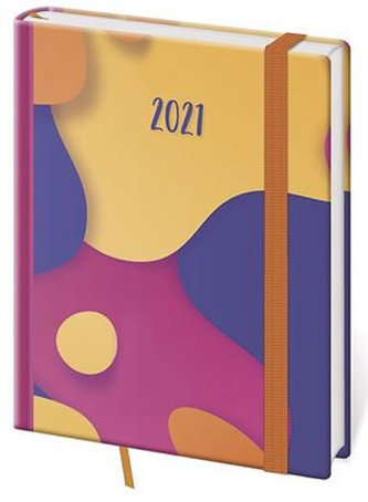 Diář 2021: Vario Bubles, B6 denní, 120x165, s gumičkou