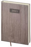Diář 2021: Wood tmavě hnědá, A5 týdenní, 145x205
