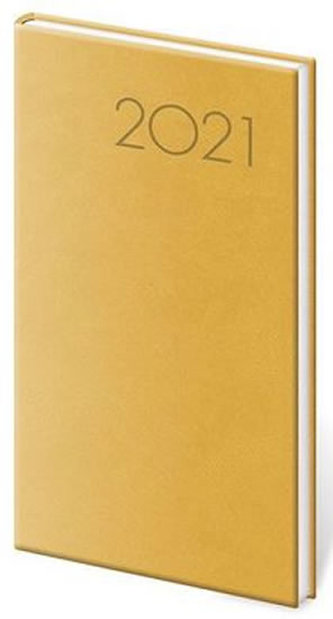 Diář 2021: Print žlutá, kapesní týdenní, 80x150