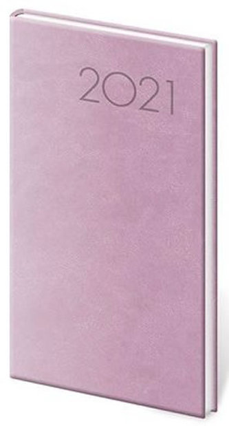 Diář 2021: Print růžová, kapesní týdenní, 80x150