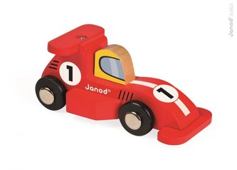 Dřevěné auto Story Racing Formula1 Janod od 1 roku stříbrné nebo červené