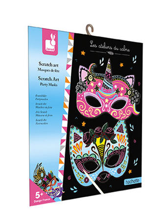 Kreativní sada vvškrabovacie obrázky Party Masky Janod Atelier Mini Kreativní sada vvškrabovacie obrázky Party Masky Janod Atelier Mini