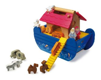 Small Foot Dřevěná Noemova archa modrá