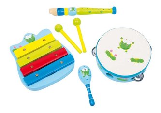 Small Foot Dřevěná hudební sada žabky 2