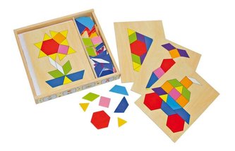 Small Foot Dřevěný hlavolam mozaika v krabičce