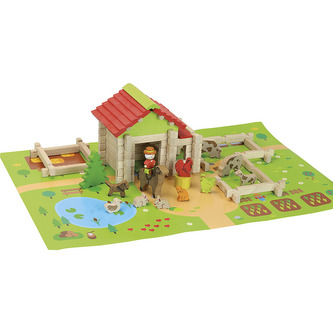 Jeujura Dřevěná stavebnice Moje první farma 80ks