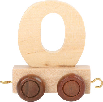 Vagónek dřevěné vláčkodráhy - přírodní číslice - číslo 0