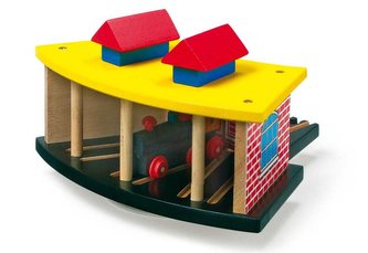 Small Foot Dřevěná vláčkodráha depo pro vláčky