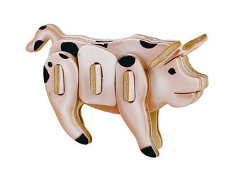 RoboTime Dřevěné sřední 3D puzzle prase