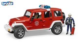 Bruder Červený požární vůž JEEP WRANGLER s panáčkem
