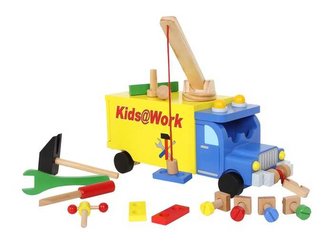 Small Foot Dřevěné auto s nářadím nákladní vůz Kids@work